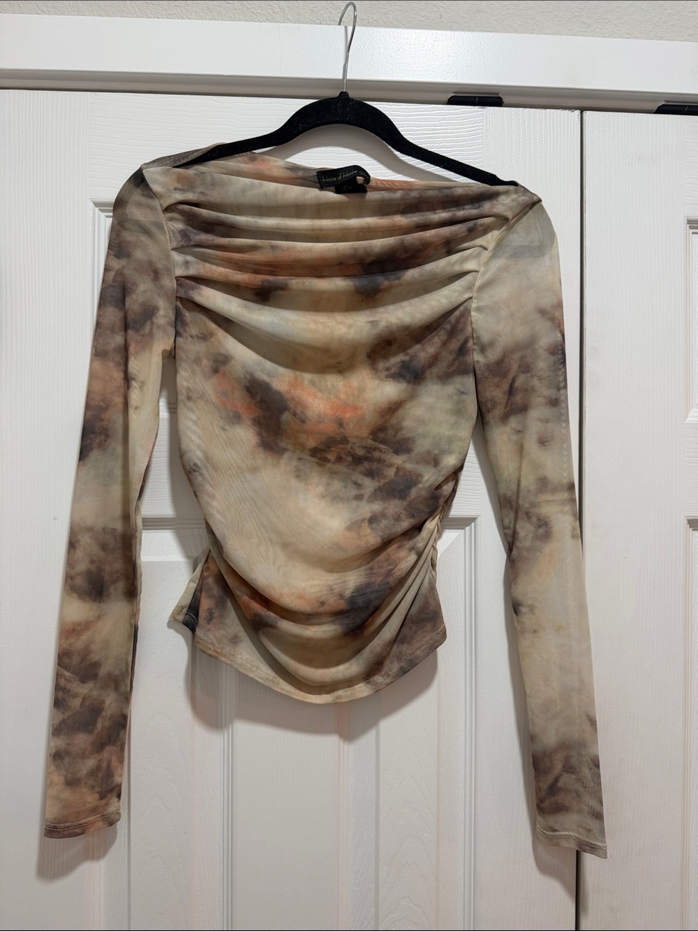 House of Harlow 1960 Ruched Long Sleeve Off Shoulder Small